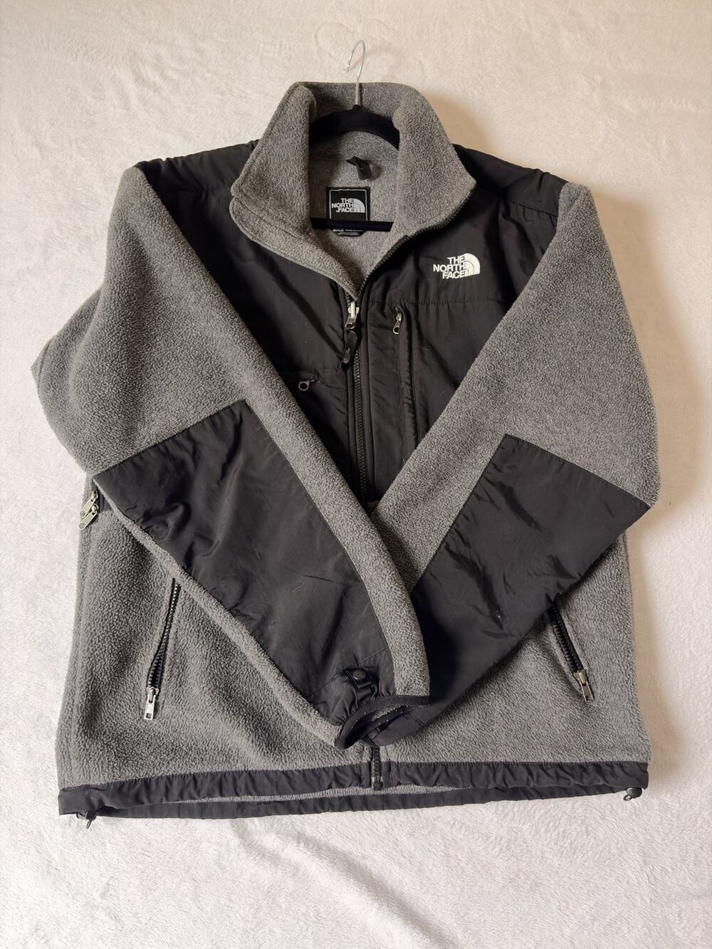 The North Face Denali Fleece Jacket Men Size M Gray Retro 90